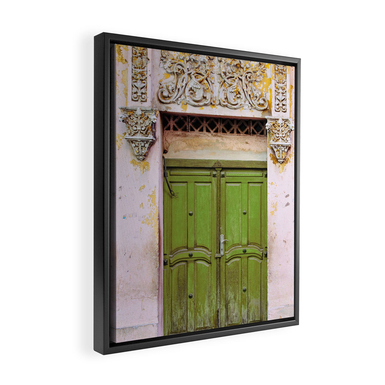 Havana Door - Cuba Travel, Architecture Photography Framed Canvas Print Gallery Image 2