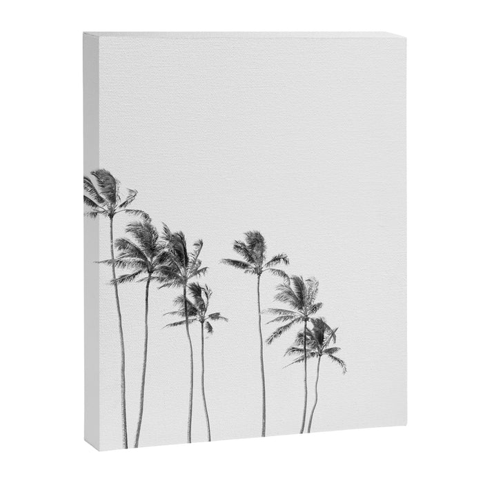 Hawaii Palm Trees - Black and White Photography Canvas Print Gallery Image 1