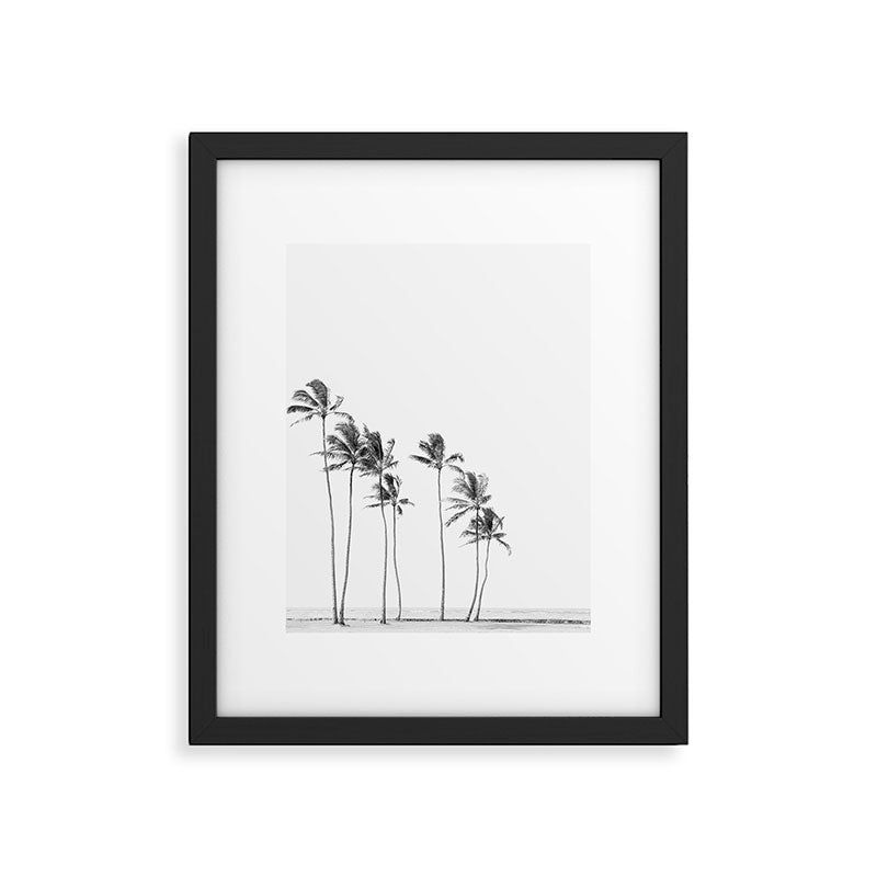 Hawaii Palm Trees - Black and White Photography Framed Art Print Gallery Image 5