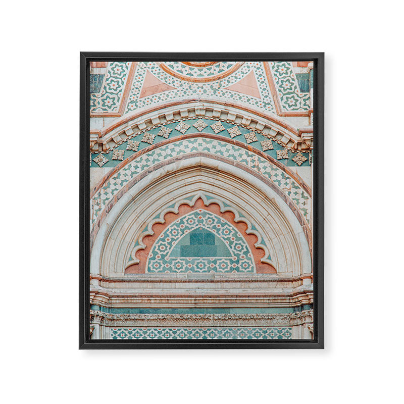 Il Duomo Marble Pattern 2 - Florence Italy Architecture, Travel Photography Framed Canvas Print Gallery Image 6