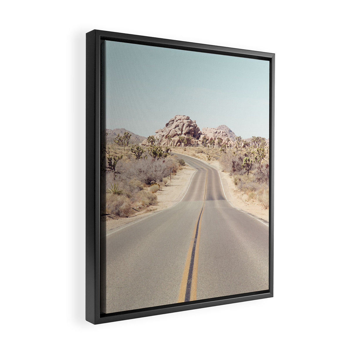 Joshua Tree Desert Road Framed Canvas Print Gallery Image 2