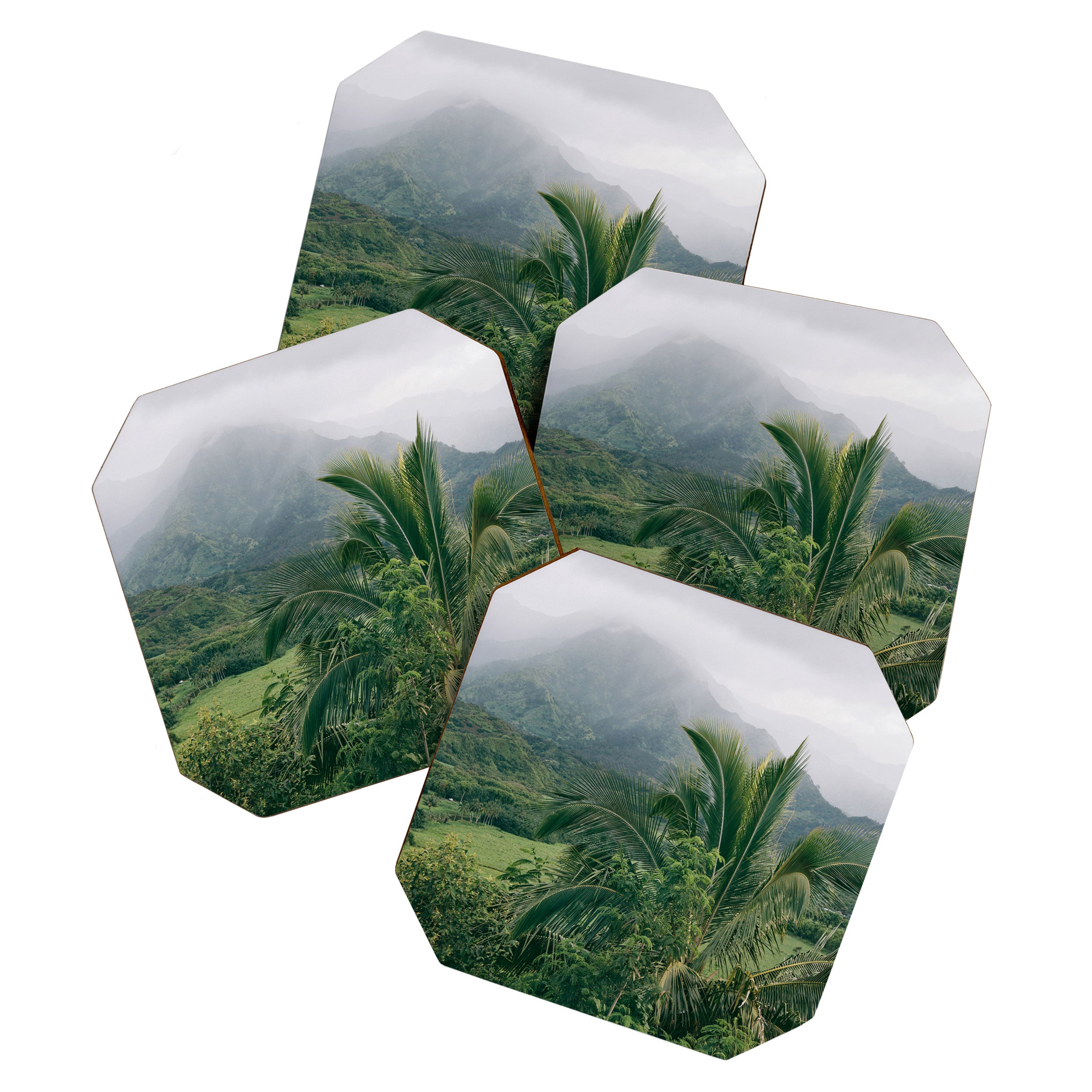 Kauai Hawaii View | Hanalei Valley Landscape Art Print | Nature Travel Photography Coaster Gallery Image 1