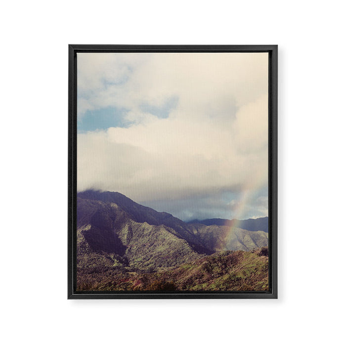 Kauai Rainbow - Hawaii Nature, Landscape Photography Framed Canvas Print Gallery Image 1