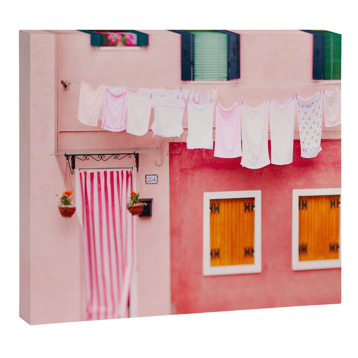 Laundry Day in Burano Italy Canvas Print Gallery Image 1