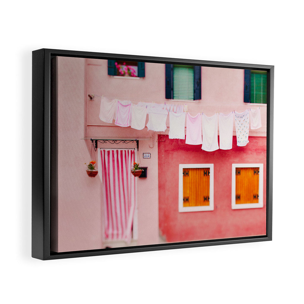 Laundry Day in Burano Italy Framed Canvas Print Gallery Image 2