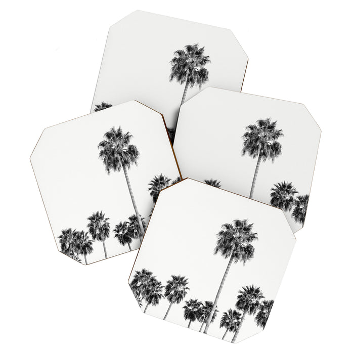 Los Angeles Palm Trees - Black and White Photography Coaster Gallery Image 1