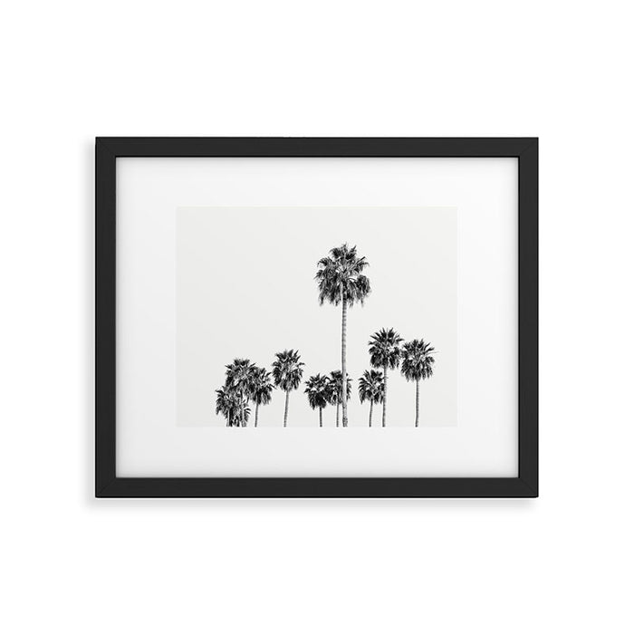 Los Angeles Palm Trees - Black and White Photography Framed Art Print Gallery Image 1