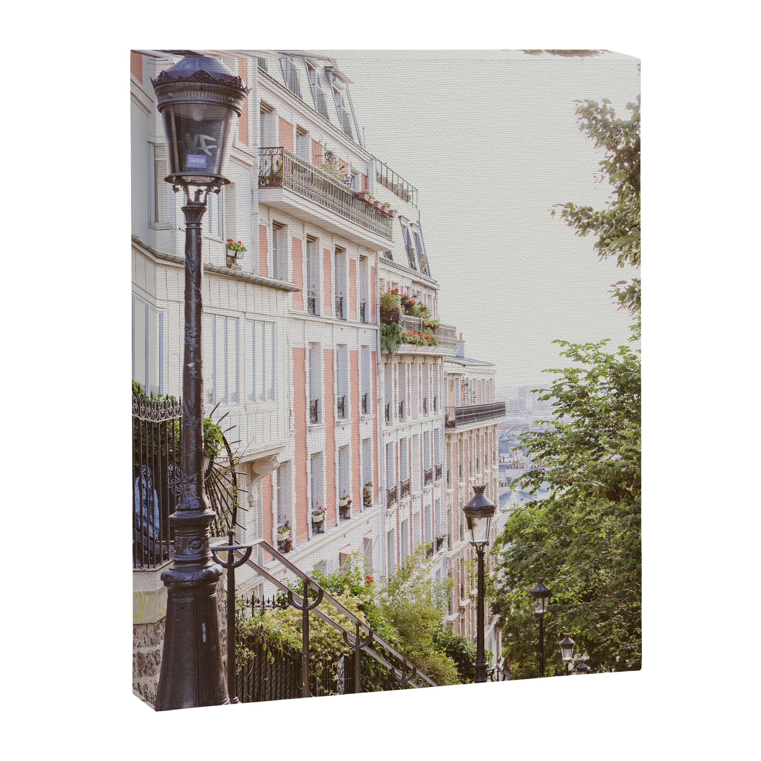 Montmartre Stairs - Paris Travel Photography Canvas Print Gallery Image 6