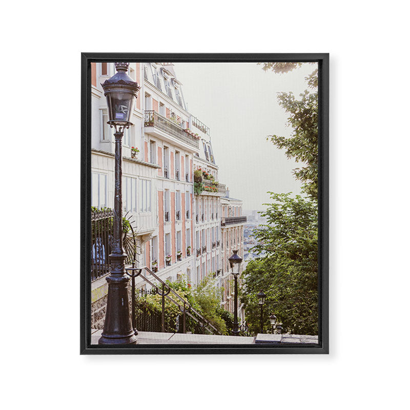 Montmartre Stairs - Paris Travel Photography Framed Canvas Print Gallery Image 6