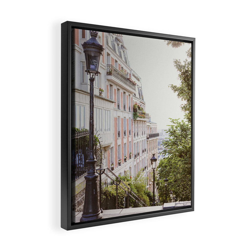 Montmartre Stairs - Paris Travel Photography Framed Canvas Print Gallery Image 2