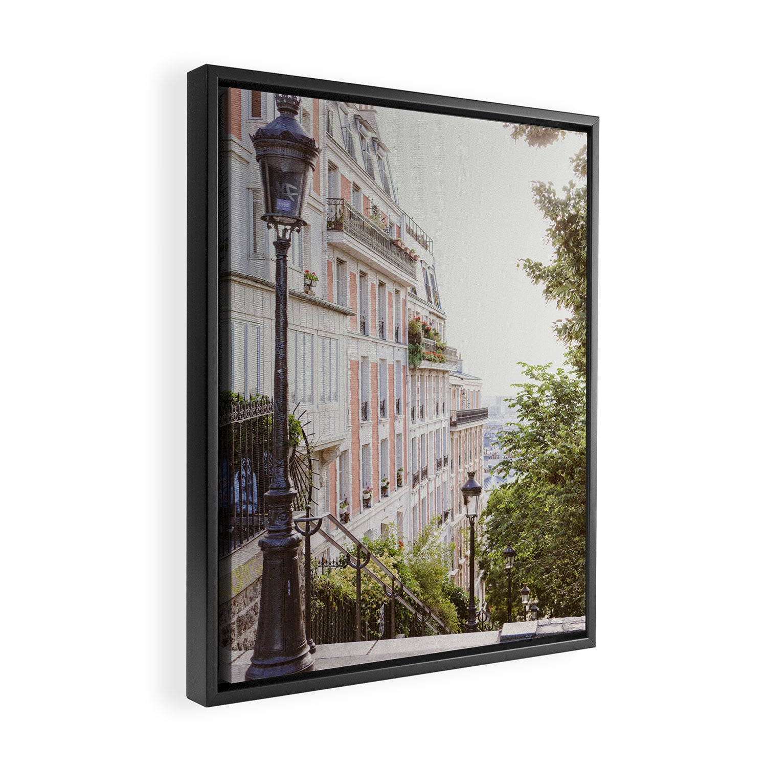 Montmartre Stairs - Paris Travel Photography Framed Canvas Print Gallery Image 2