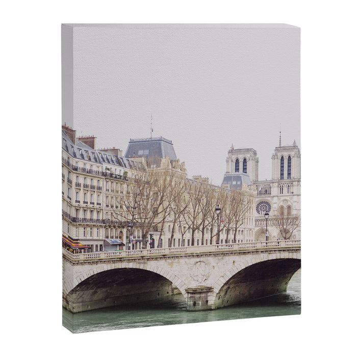 Notre Dame Cathedral on the Seine - Travel Photography, Paris  Canvas Print Gallery Image 1