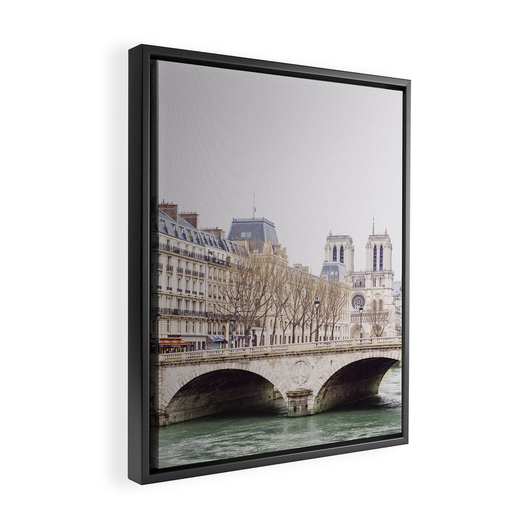 Notre Dame Cathedral on the Seine - Travel Photography, Paris  Framed Canvas Print Gallery Image 2