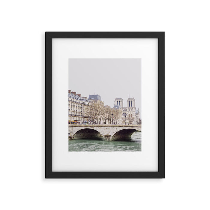 Notre Dame Cathedral on the Seine - Travel Photography, Paris  Framed Art Print Gallery Image 1