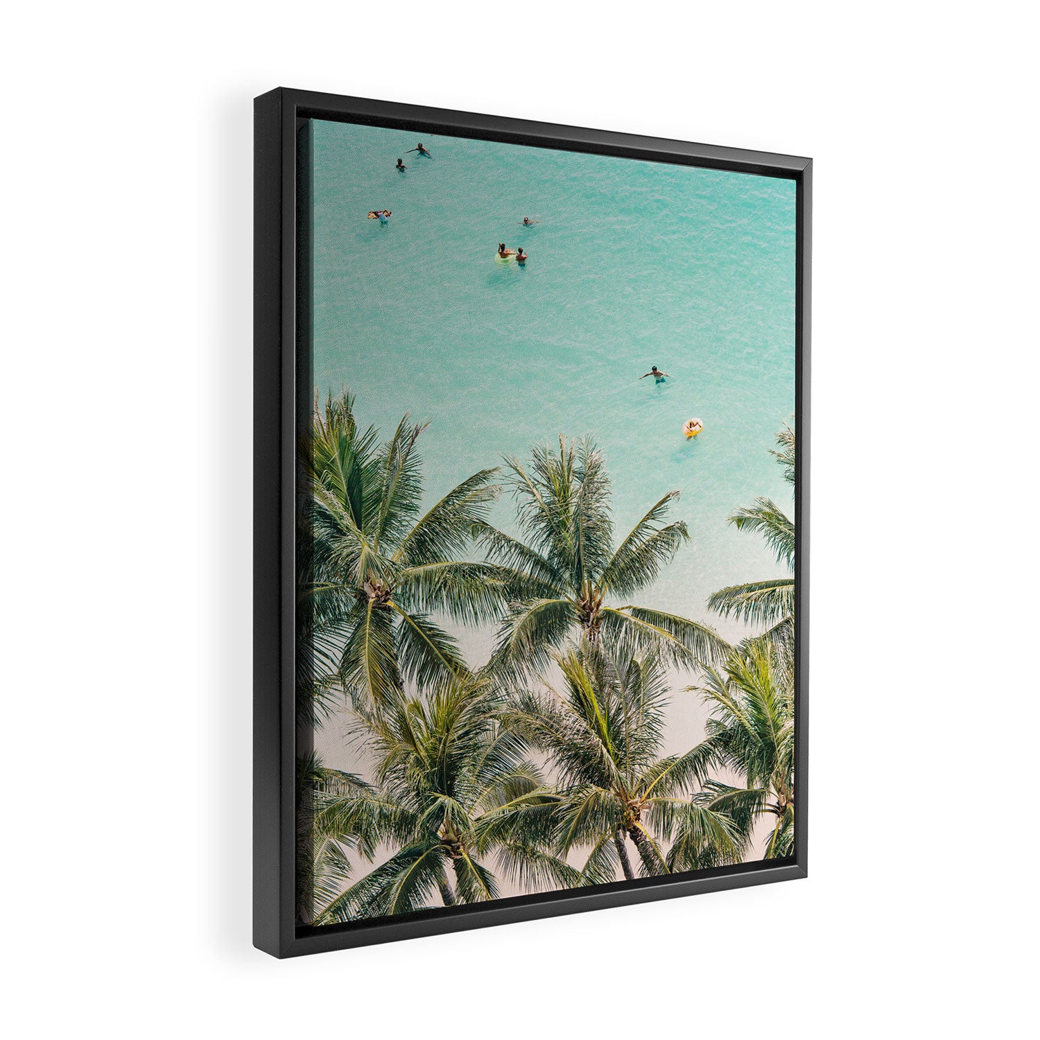 Ocean Swimming I, Waikiki Hawaii Framed Canvas Print Gallery Image 2