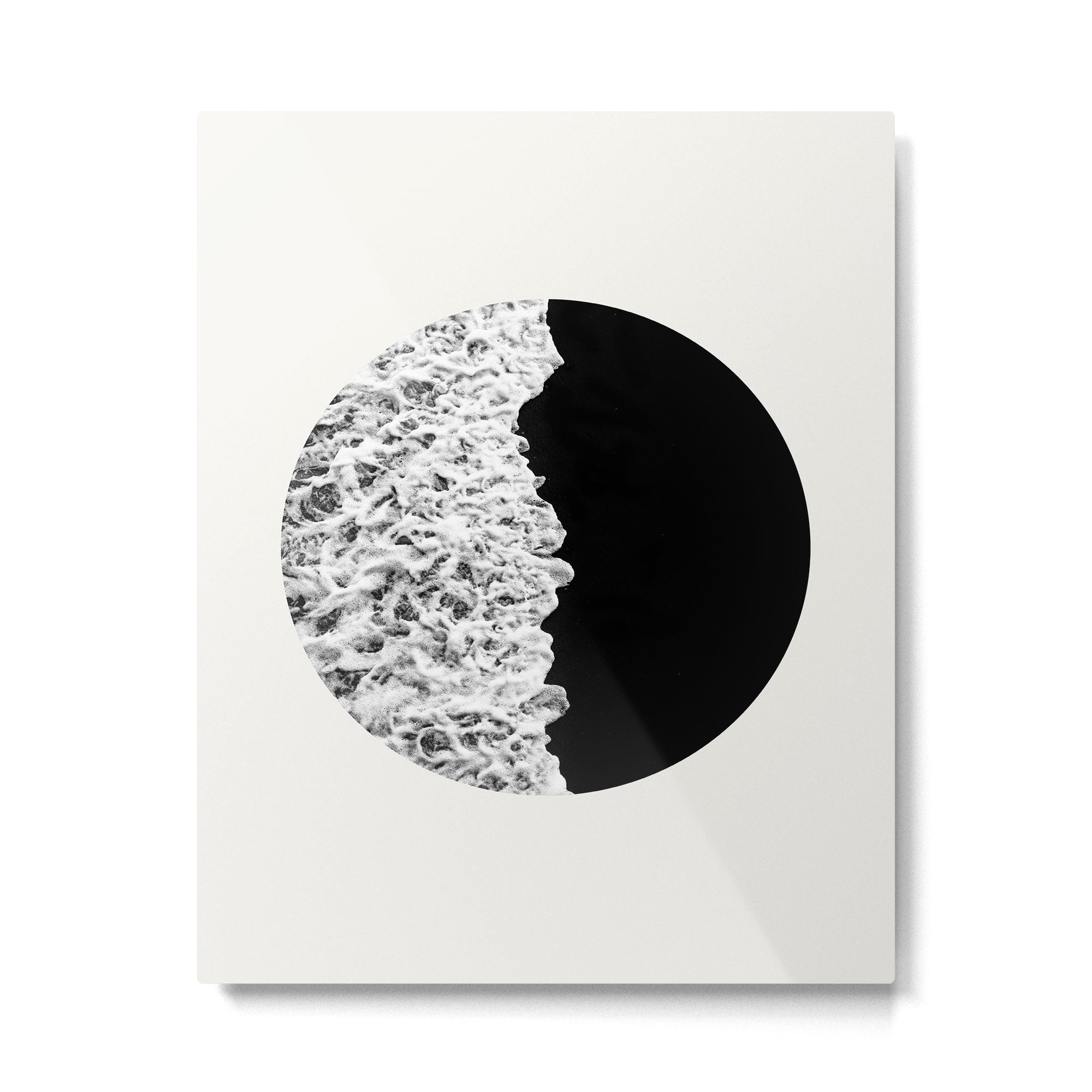 Ocean Yin Yang - Landscape Art Print, Black and White Photography  Metal Print Gallery Image 4