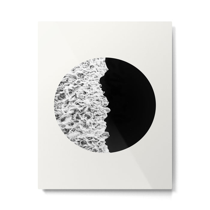 Ocean Yin Yang - Landscape Art Print, Black and White Photography  Metal Print Gallery Image 1