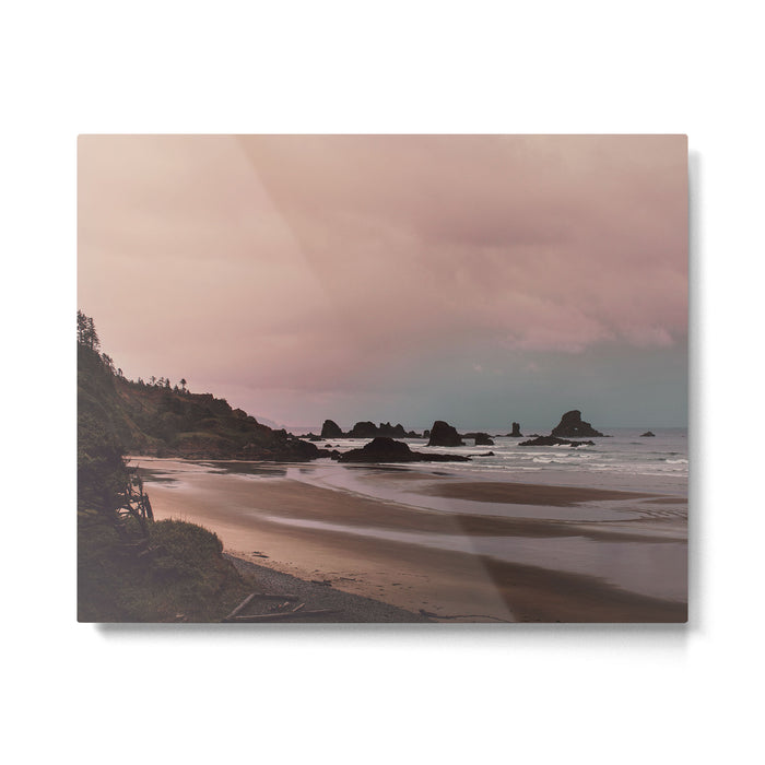 Oregon Sunset - Coastal Nature, Landscape Photography Metal Print Gallery Image 1