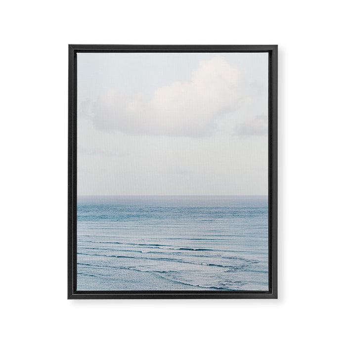 Pale Blue Sea - Ocean, Nature Photography Framed Canvas Print Gallery Image 1