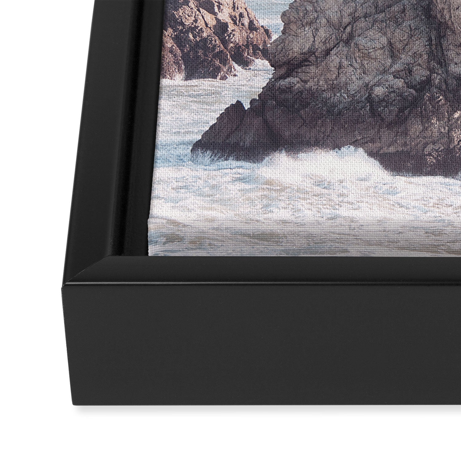 Pale Pacific - Ocean Landscape, Nature Photography Framed Canvas Print Gallery Image 3