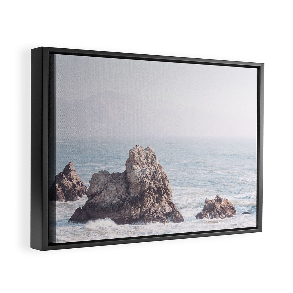 Pale Pacific - Ocean Landscape, Nature Photography Framed Canvas Print Gallery Image 2