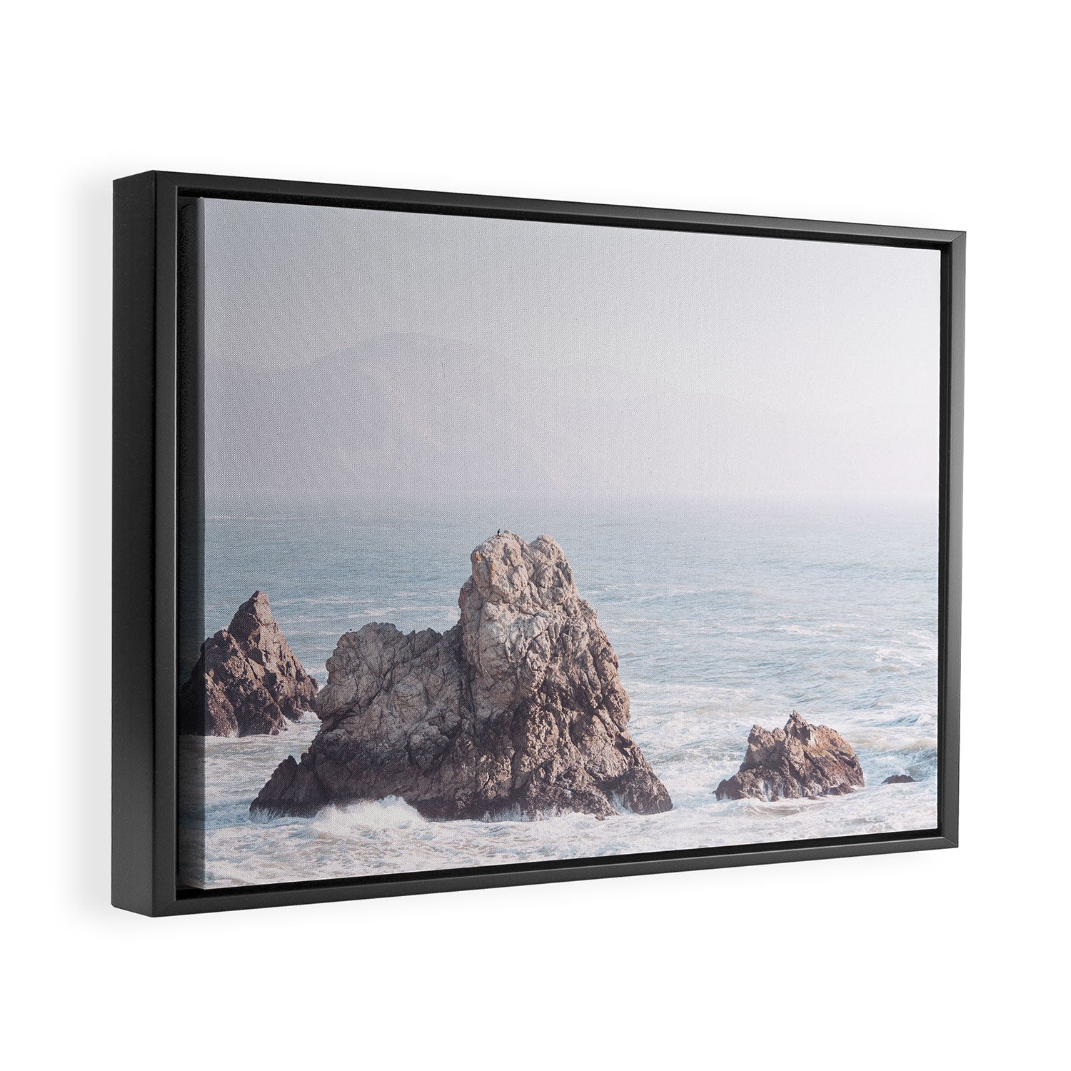 Pale Pacific - Ocean Landscape, Nature Photography Framed Canvas Print Gallery Image 2