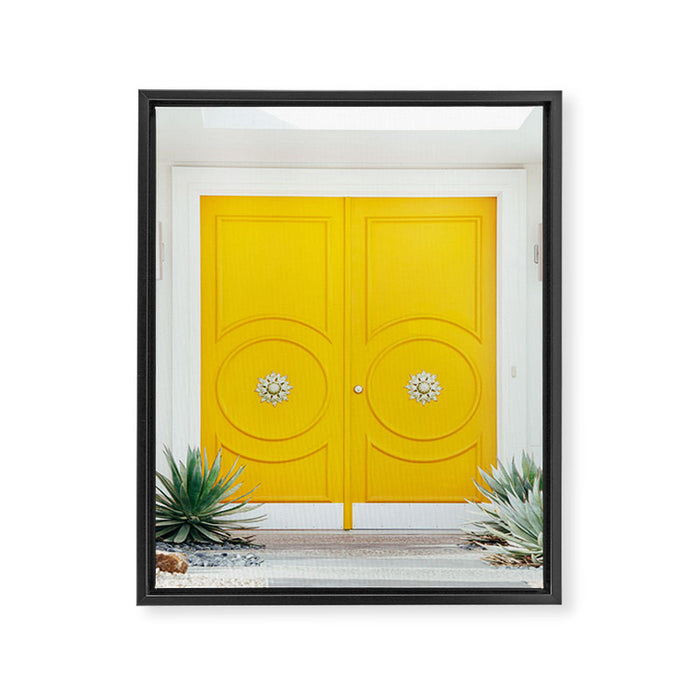 Palm Springs Yellow Door - Midcentury Modern Framed Canvas Print Gallery Image 1