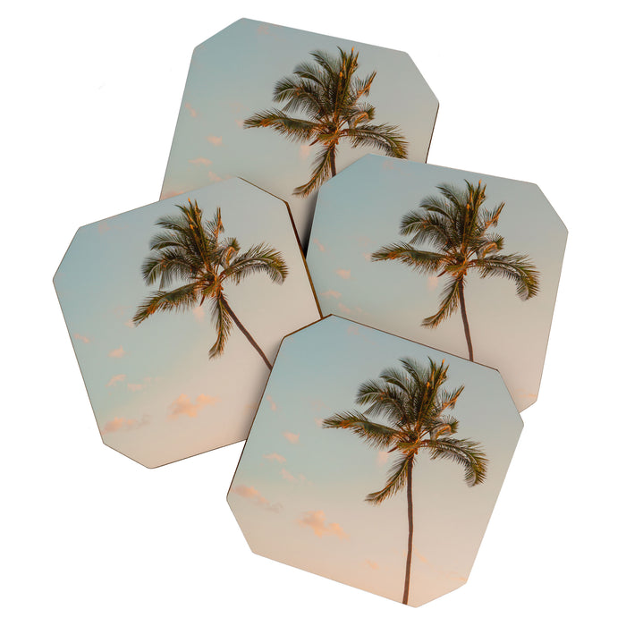 Palm Tree Sunset - Hawaii Tropical Nature Photography Coaster Gallery Image 1
