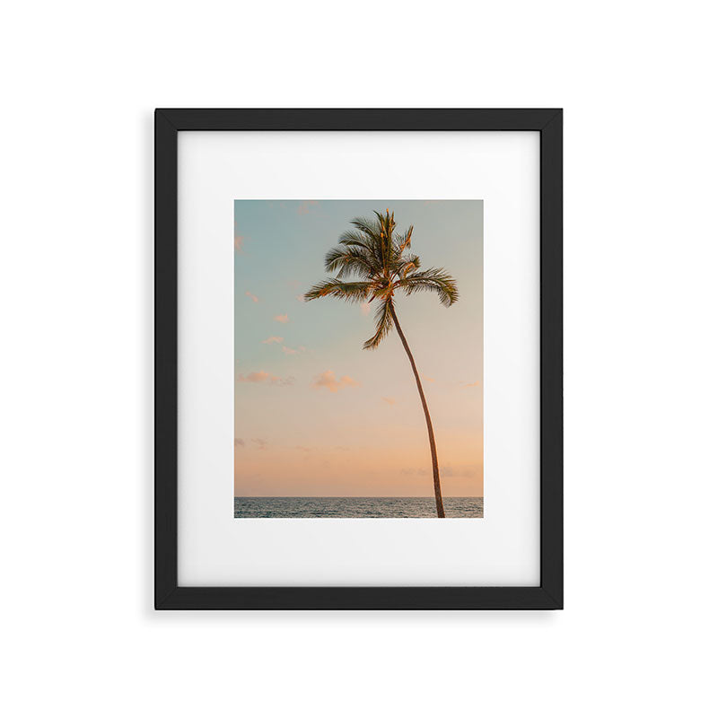 Palm Tree Sunset - Hawaii Tropical Nature Photography Framed Art Print Gallery Image 5