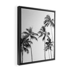Palm Trees - Black and White Photography Framed Canvas Print Gallery Image 2