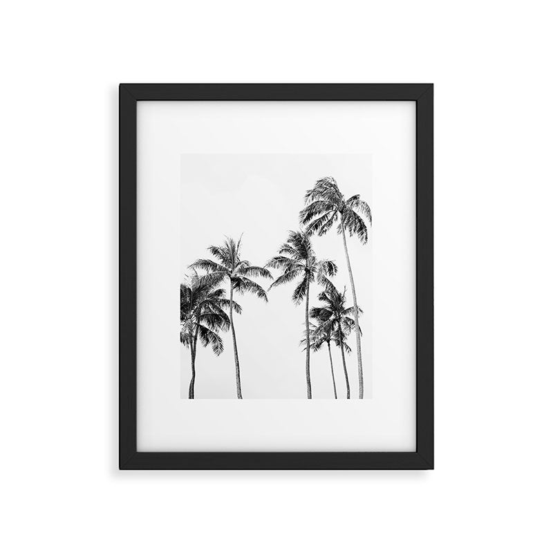 Palm Trees - Black and White Photography Framed Art Print Gallery Image 4
