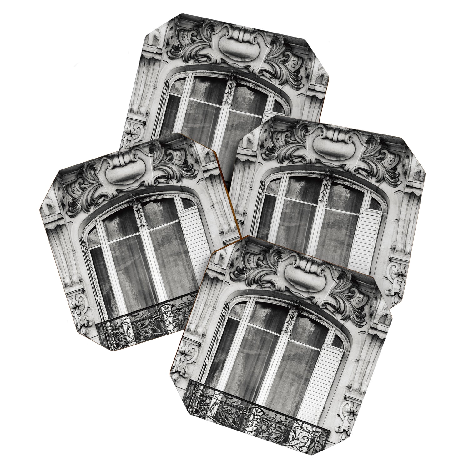 Paris Chic - Black and White Photography Coaster Gallery Image 1
