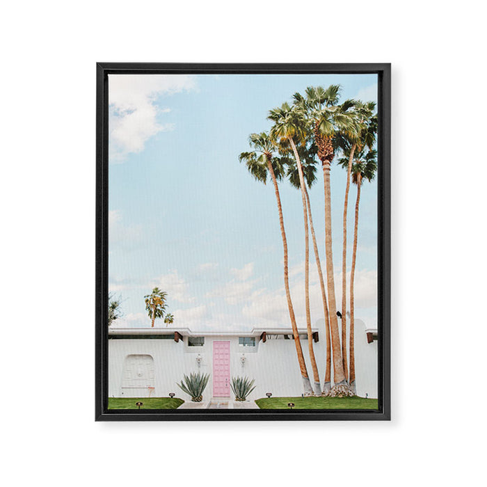Pink Door in Palm Springs Framed Canvas Print Gallery Image 1