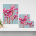 Pink Palm Trees - Surreal Nature Photography Print Canvas Print Gallery Image 3