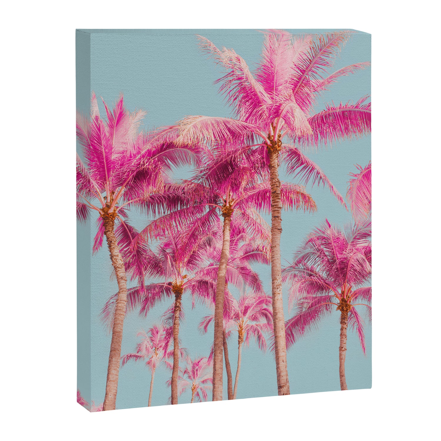 Pink Palm Trees - Surreal Nature Photography Print Canvas Print Gallery Image 3