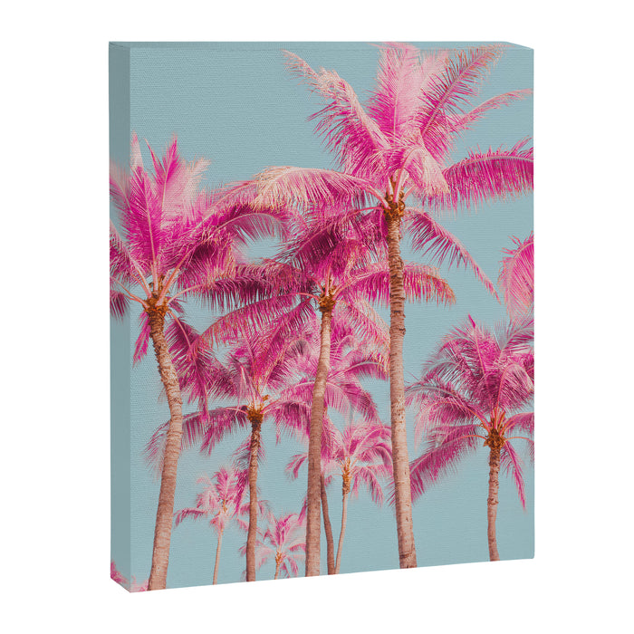 Pink Palm Trees - Surreal Nature Photography Print Canvas Print Gallery Image 1