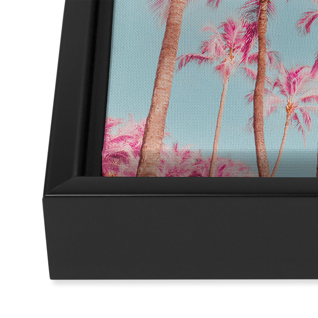 Pink Palm Trees - Surreal Nature Photography Print Framed Canvas Print Gallery Image 3