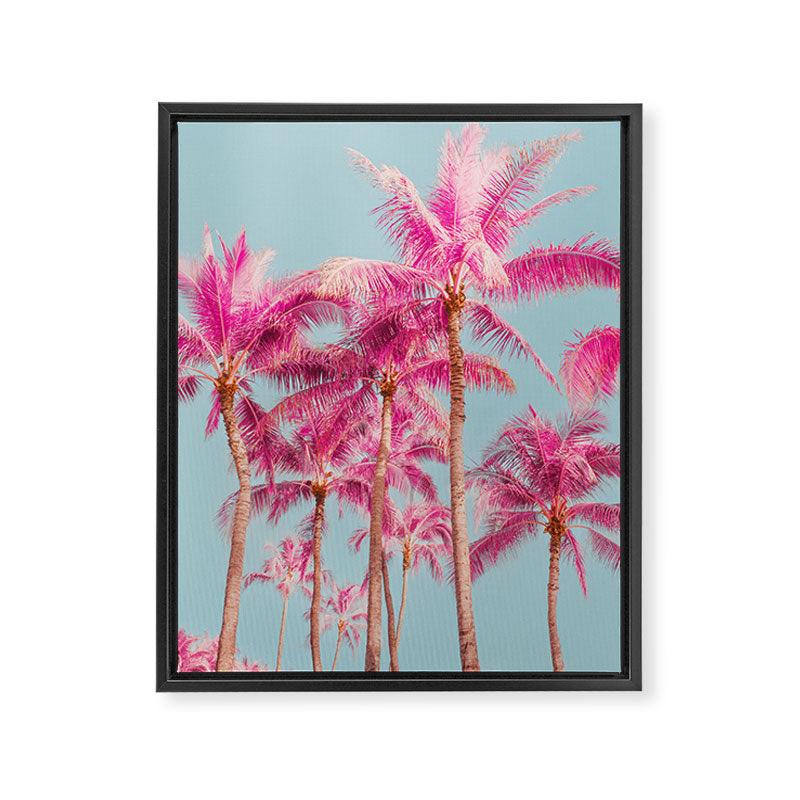 Pink Palm Trees - Surreal Nature Photography Print Framed Canvas Print Gallery Image 6