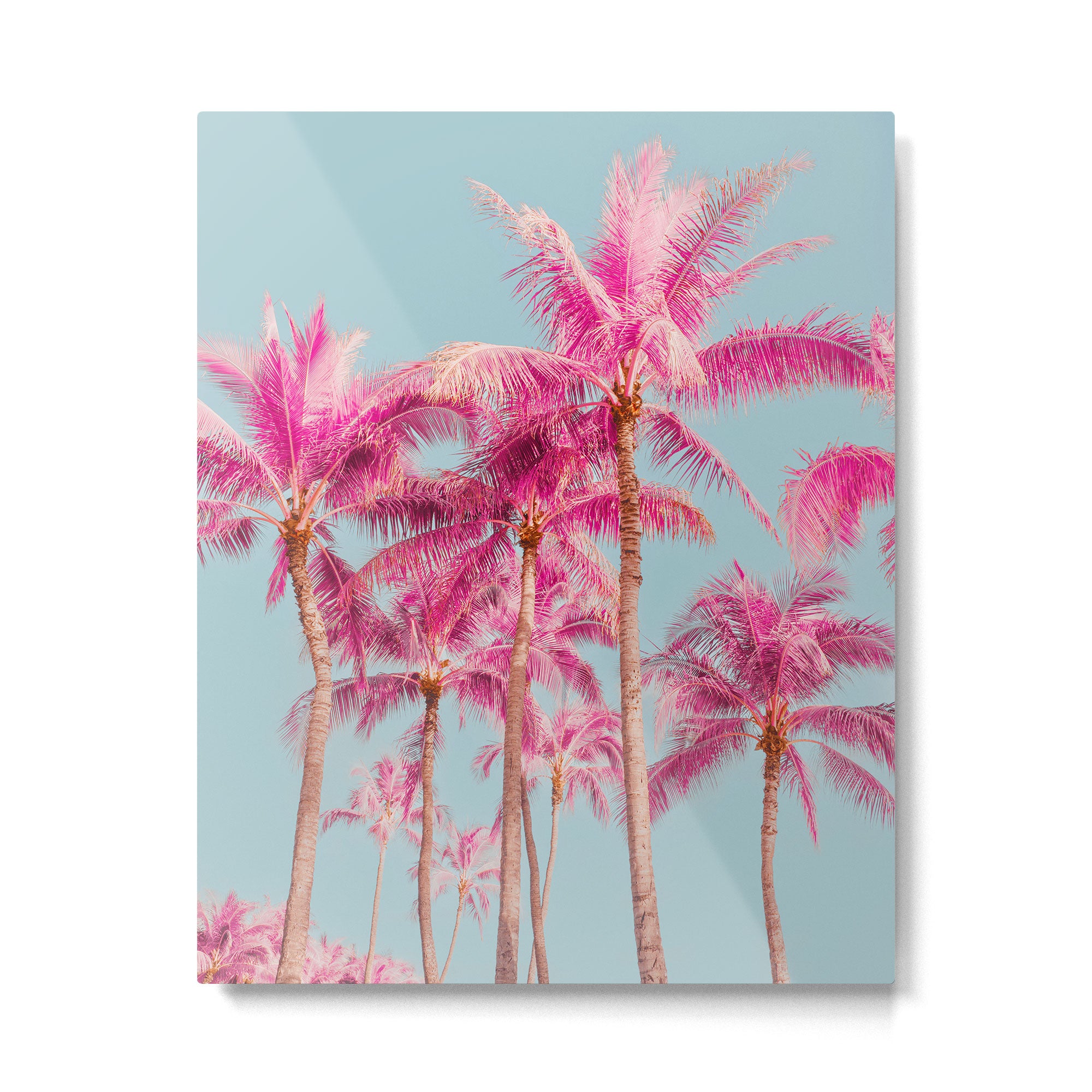 Pink Palm Trees - Surreal Nature Photography Print Metal Print Gallery Image 4