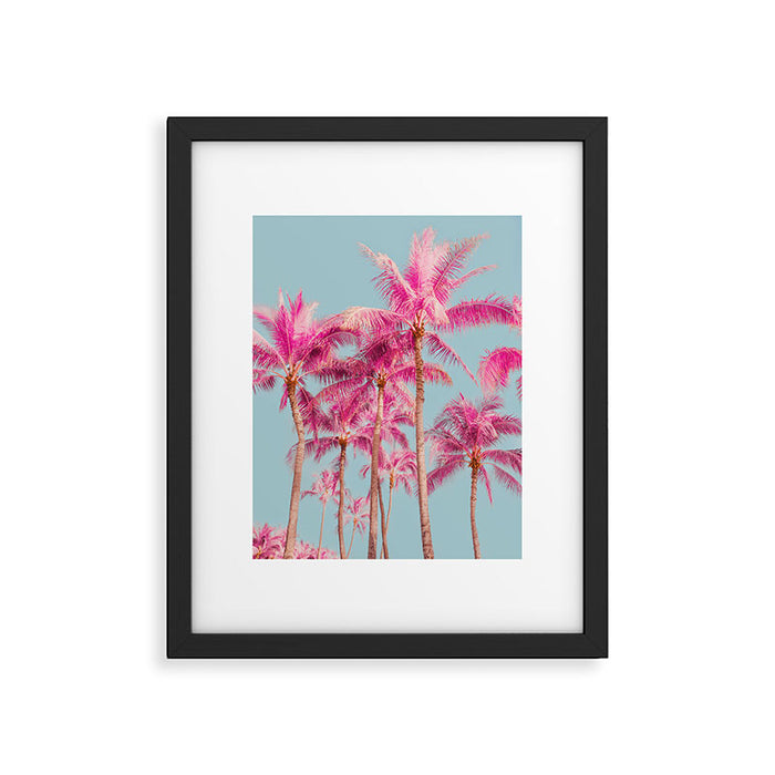 Pink Palm Trees - Surreal Nature Photography Print Framed Art Print Gallery Image 1