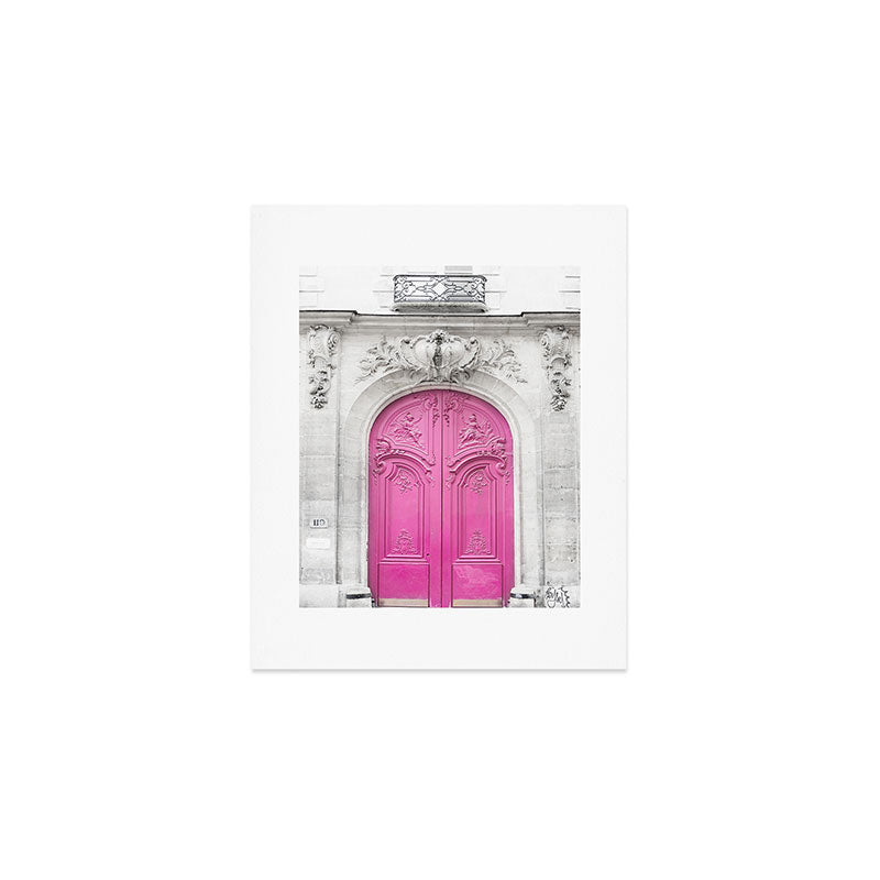 Pink Paris Door - Travel Photography, Building in Paris Art Print Gallery Image 1