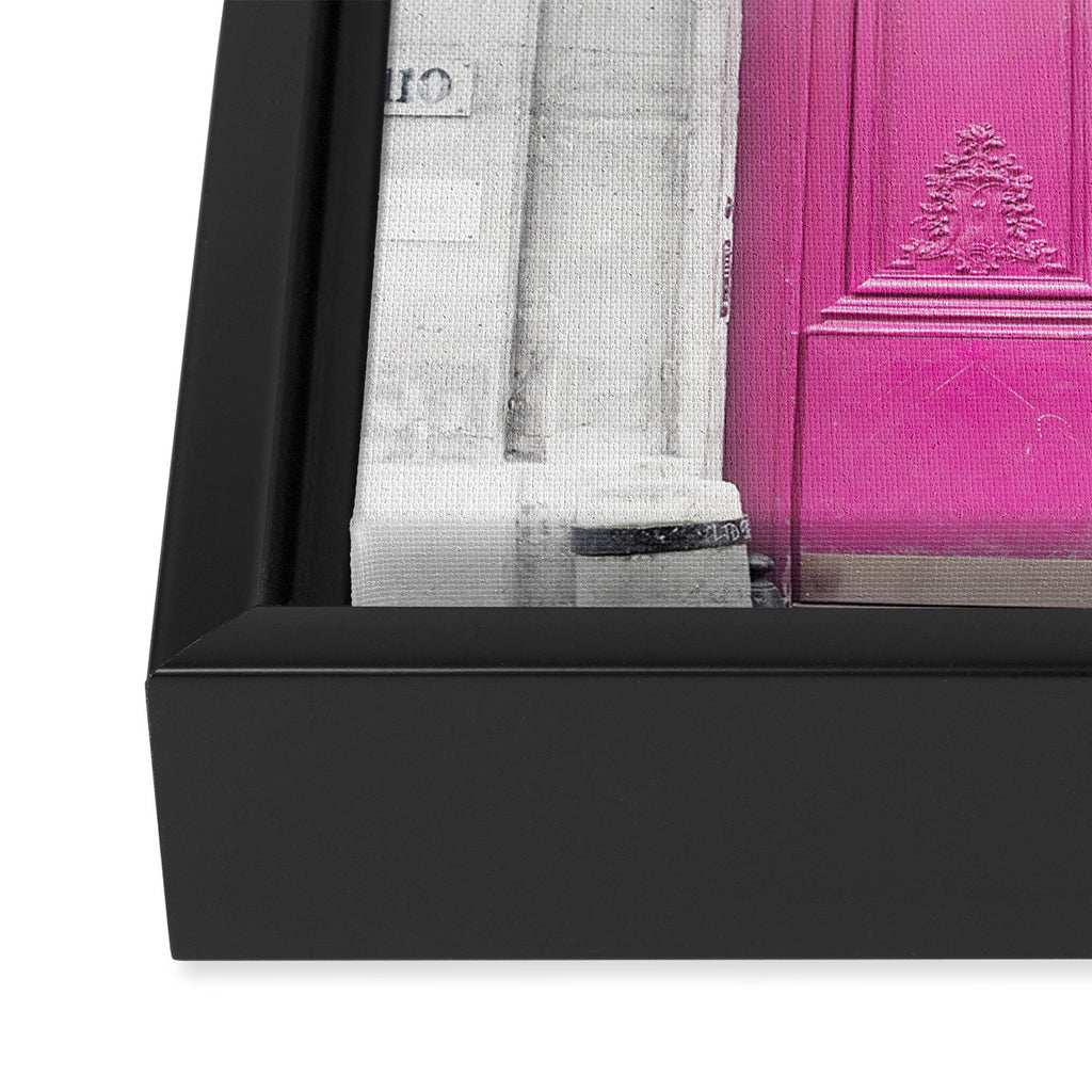 Pink Paris Door - Travel Photography, Building in Paris Framed Canvas Print Gallery Image 3