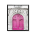 Pink Paris Door - Travel Photography, Building in Paris Framed Canvas Print Gallery Image 6
