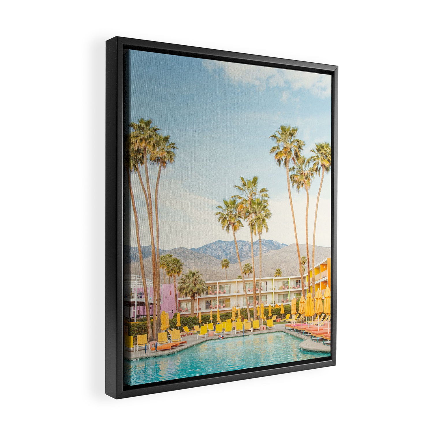 Palm Springs Motel Pool Framed Canvas Print Gallery Image 2