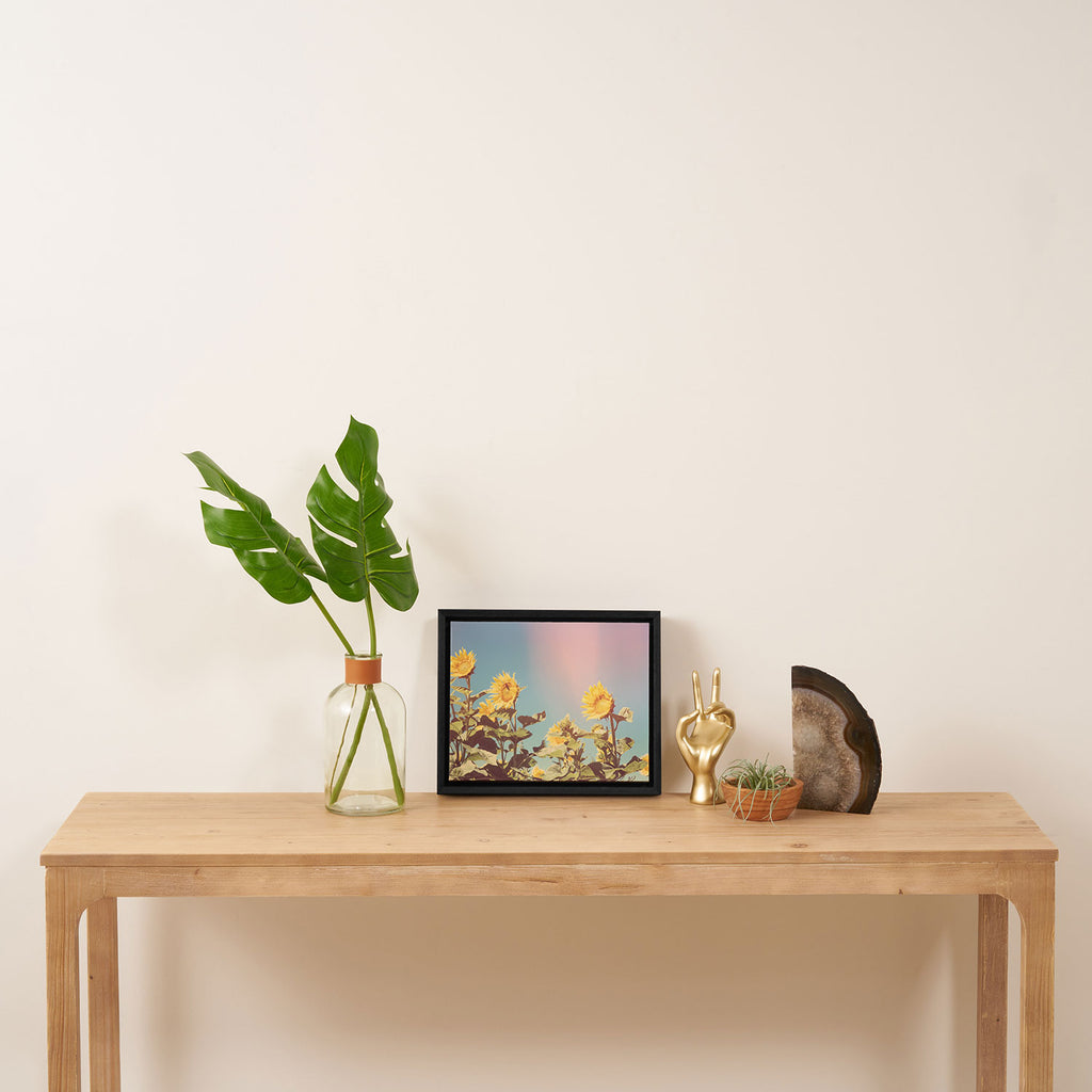 Retro Sunflowers - Nature Photography Framed Canvas Print Gallery Image 4
