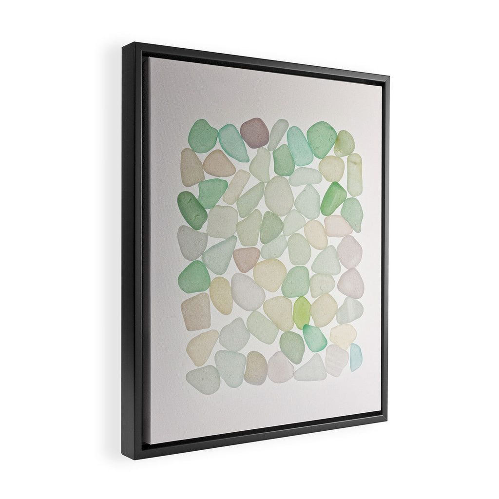 Sea Glass Collection - Soft Pastels Framed Canvas Print Gallery Image 2