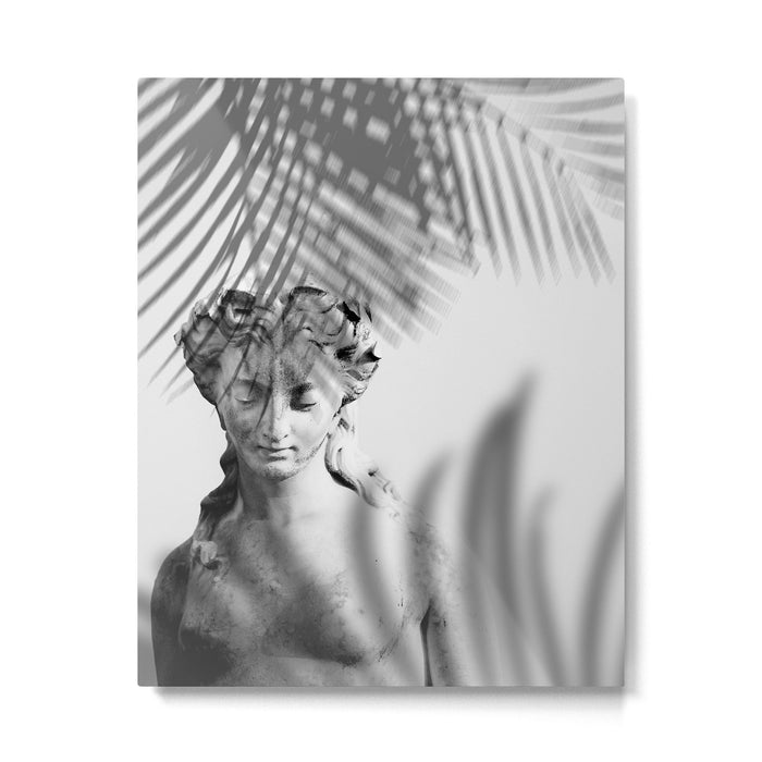 Shadowy Woman - Black and White Photography Metal Print Gallery Image 1