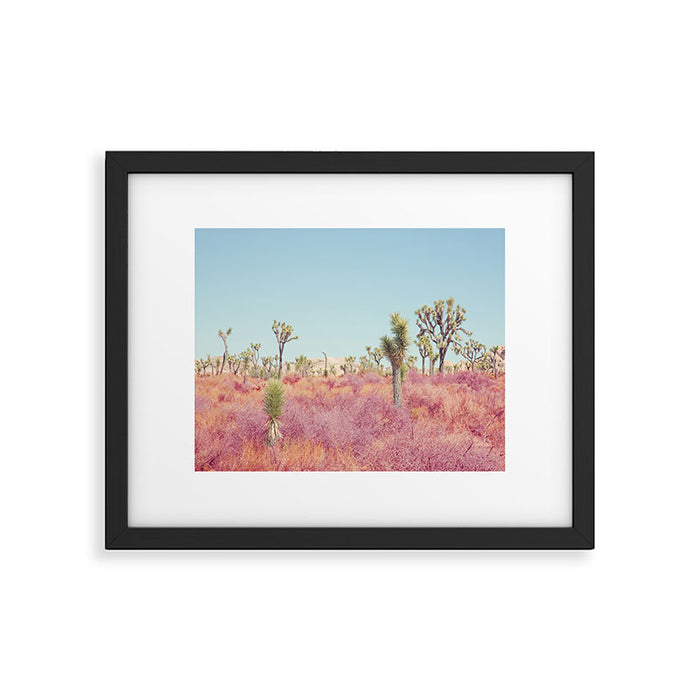 Surreal Pink Desert - Joshua Tree Landscape Photography Framed Art Print Gallery Image 1