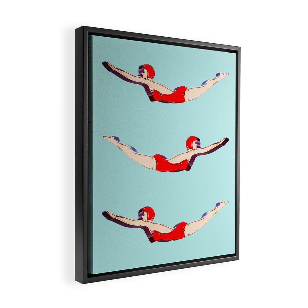 Swimmer Girls Framed Canvas Print Gallery Image 2