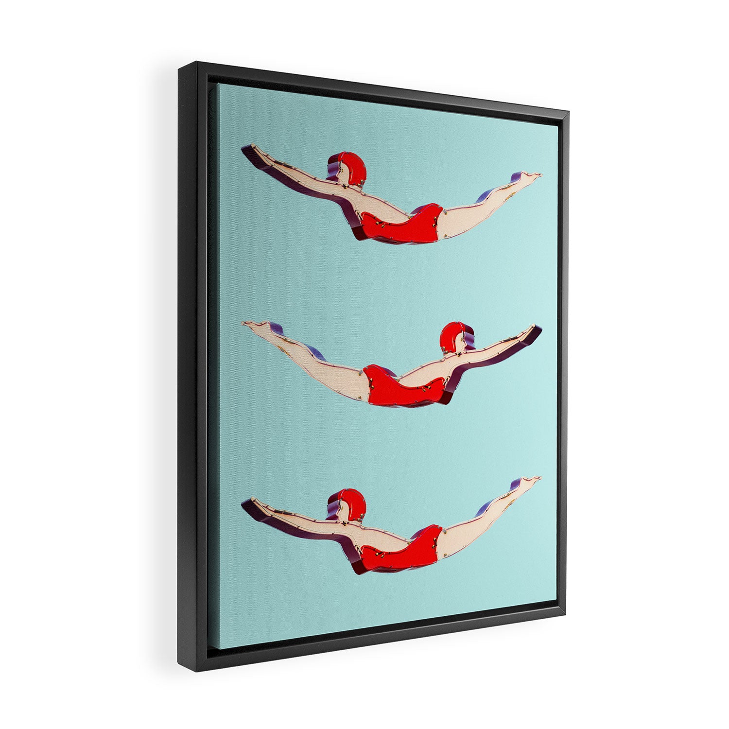 Swimmer Girls Framed Canvas Print Gallery Image 2